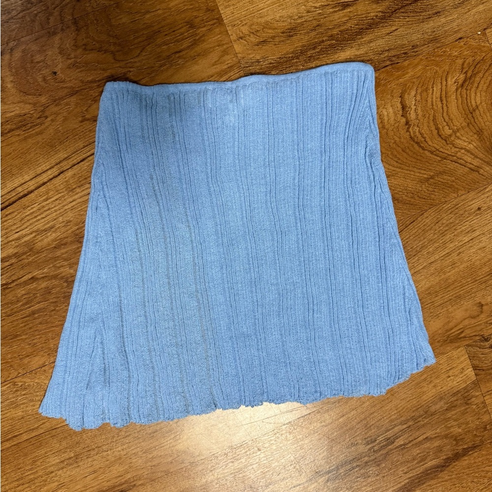 l*space Light Blue Ribbed Swim Coverup Skirt - Picture 5 of 7
